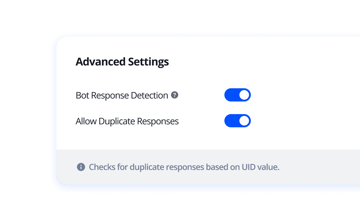 Settings menu with toggle switches for options labeled "Option 1" and "Option 2," both in the on position.