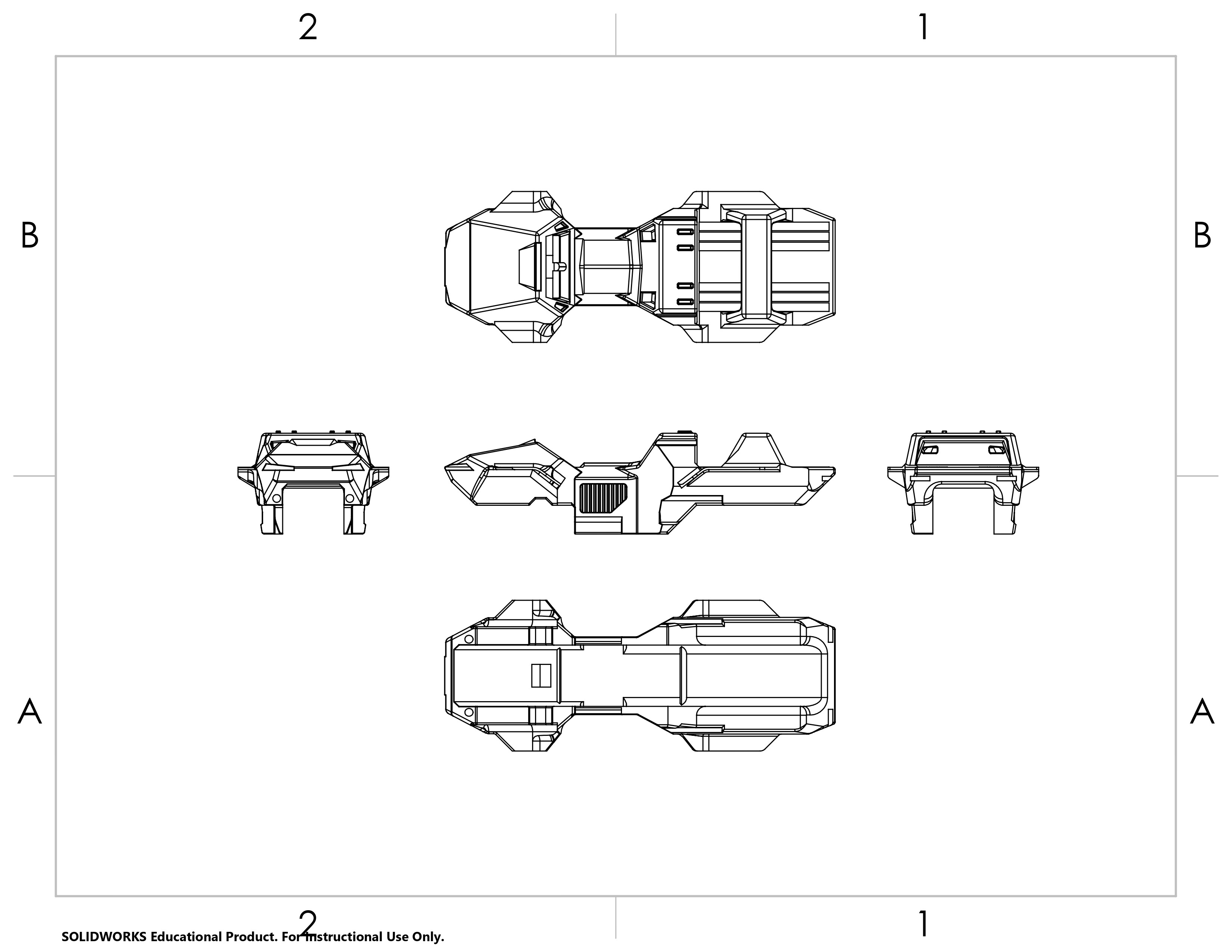 Developement of the overall form began with a 'amphibious' body that allowed for high-clearance, storage, but still was stable enough to maintain high speeds