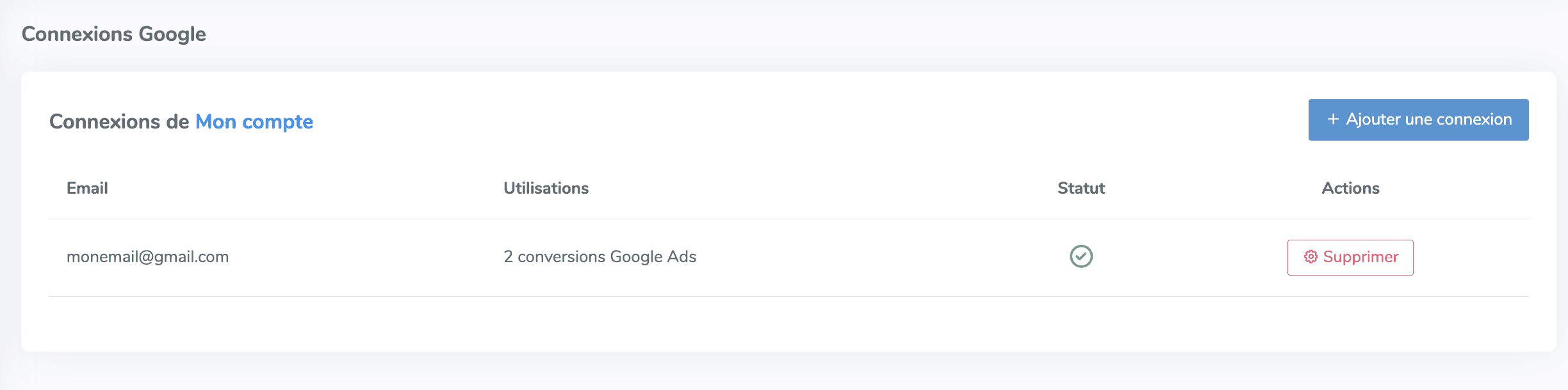 Ajouter une connexion Google Ads
