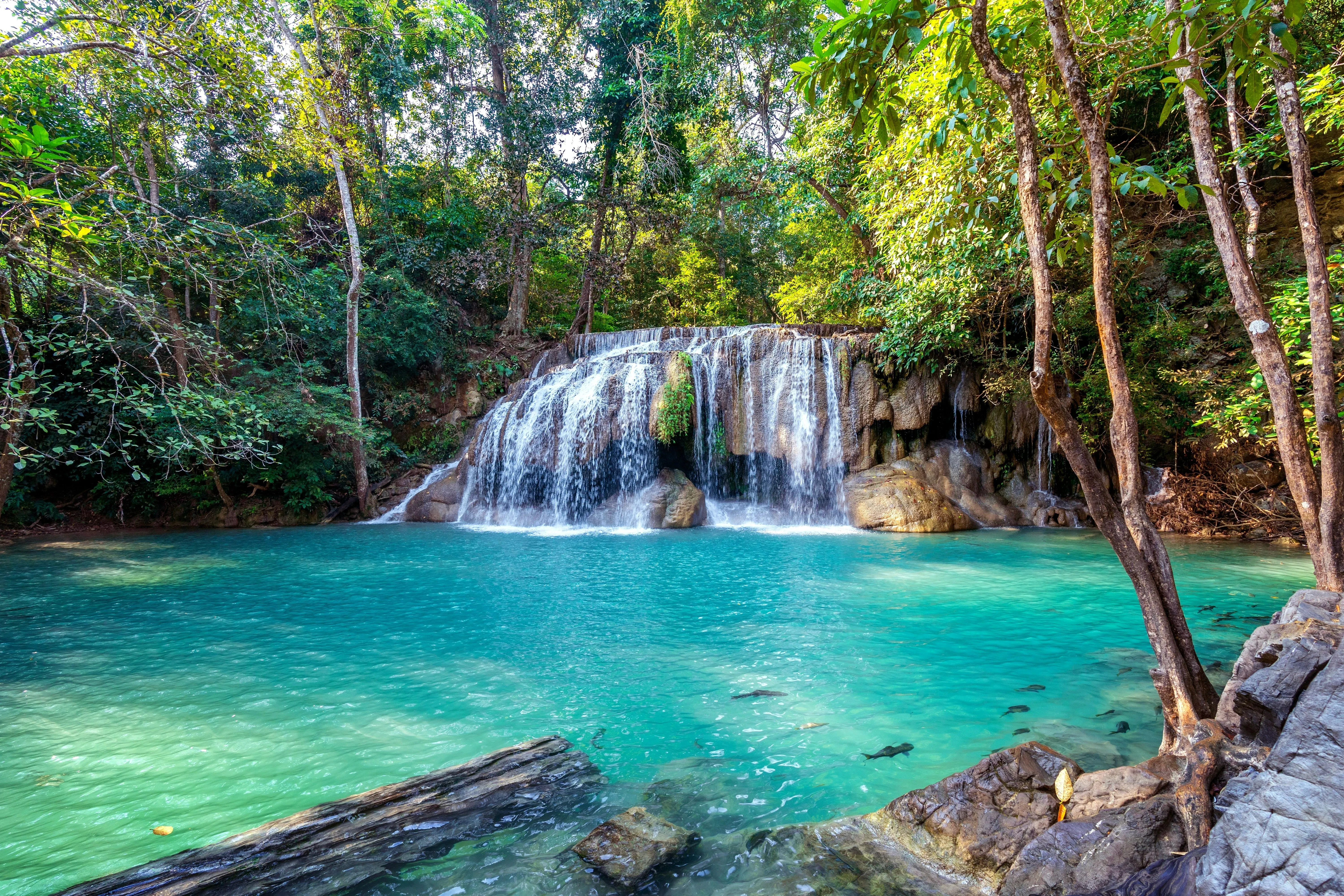 Waterfall with turquoise pool