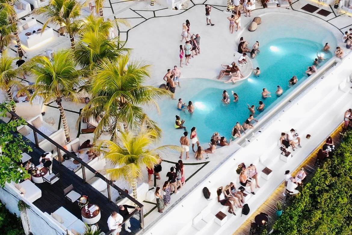 A man learning to surf