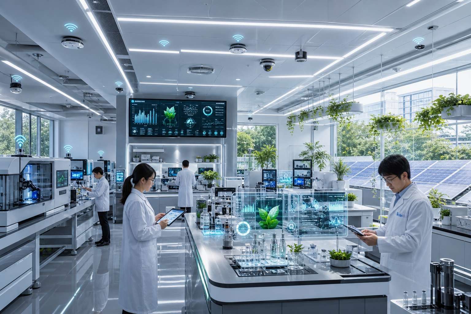 商務人士阻截倒下木塊,寓意企業風險管理與商業保險保障,背景有財務報表及錢罌。