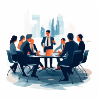 GTM Consulting section: with co-workers sitting at a conference table