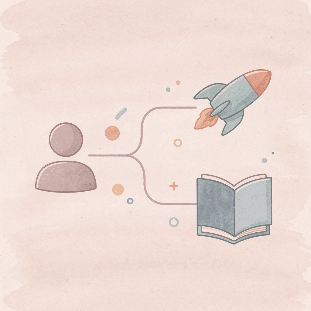 Compass icon splitting into multiple paths representing Arabic dialect choices