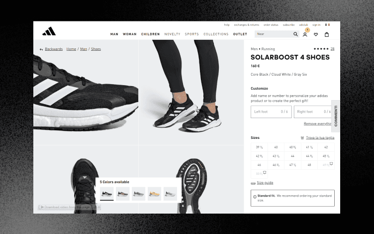 A product image on sportswear website.