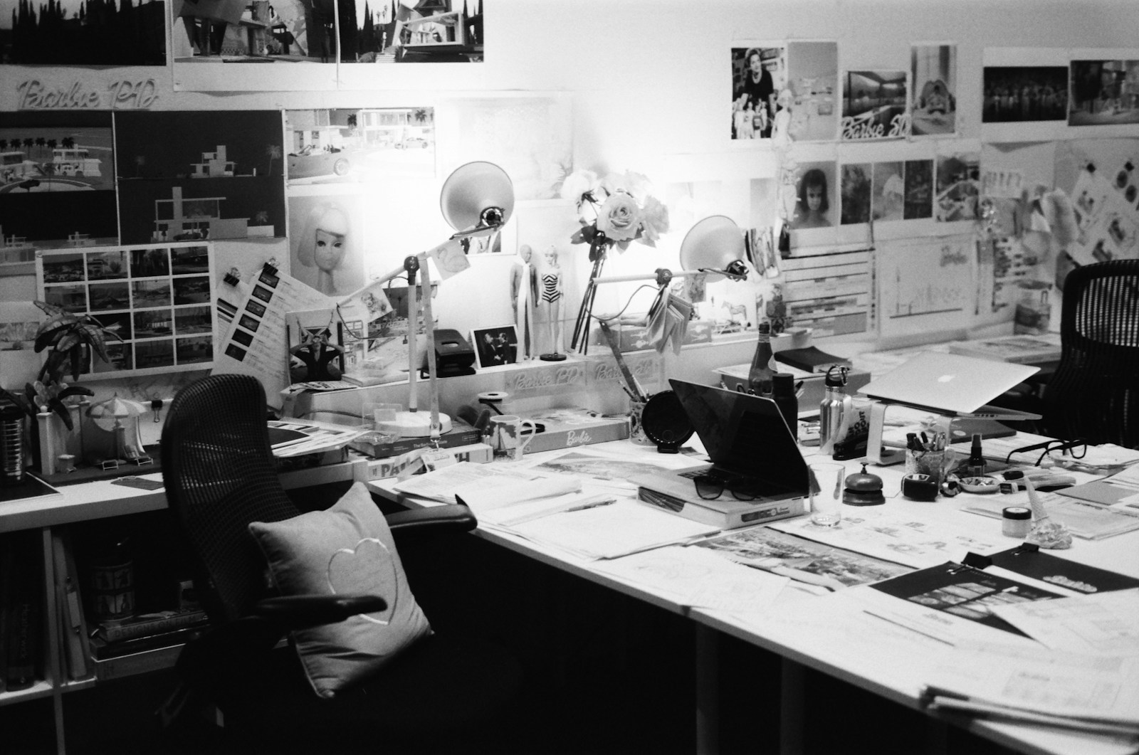 The original Refshalevej studio, set up with two drawing boards