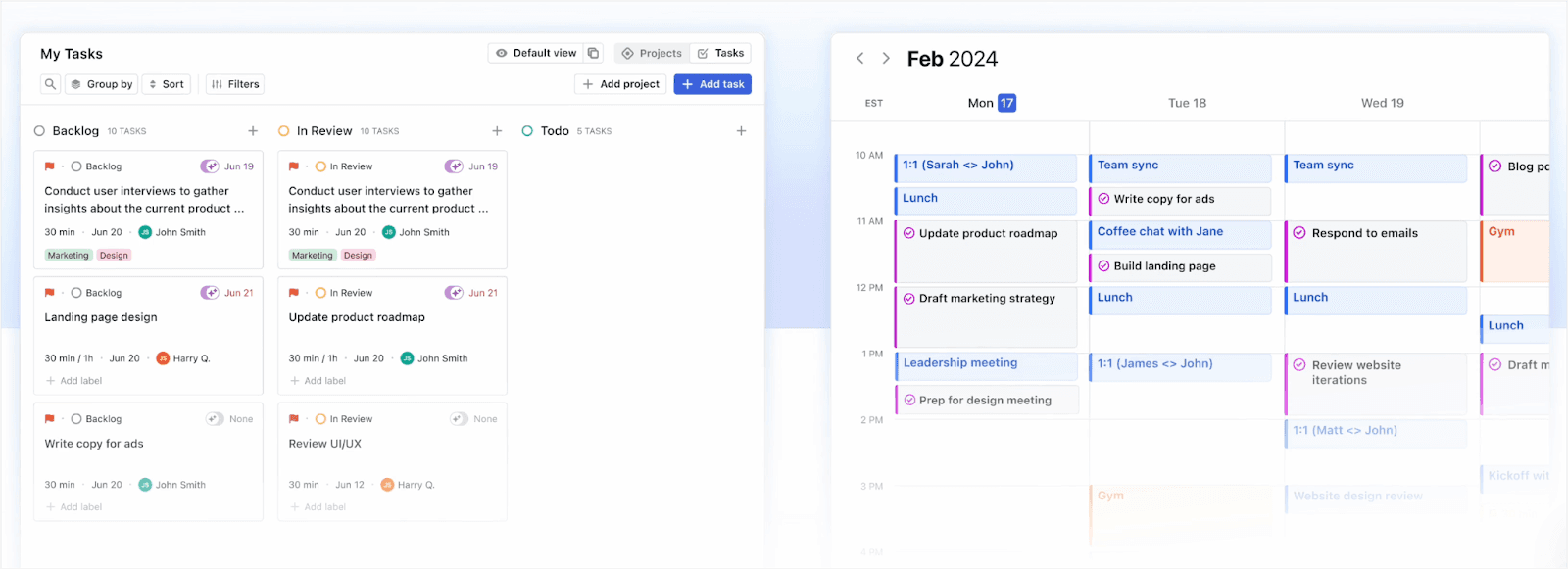 Computing across projects & tasks, their deadlines, priorities, dependencies, etc.