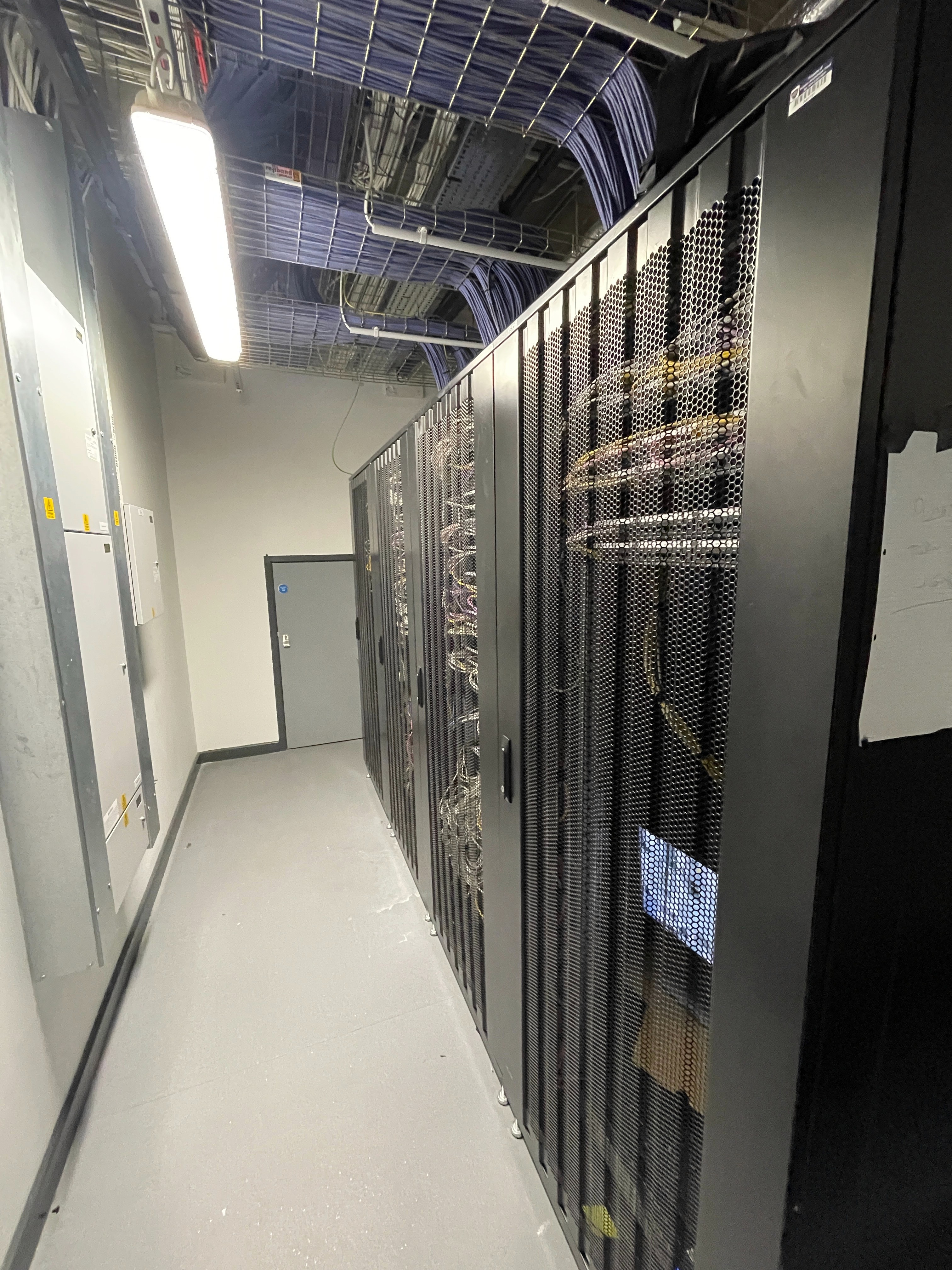 Close up view of server comms room