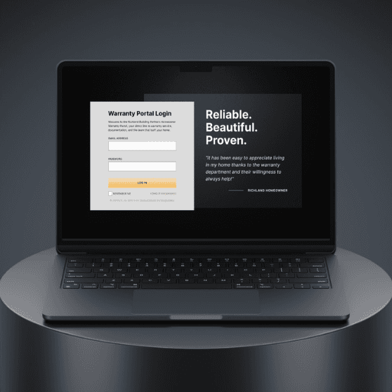Richland Building Partners Homeowner Warranty Portal Mockup