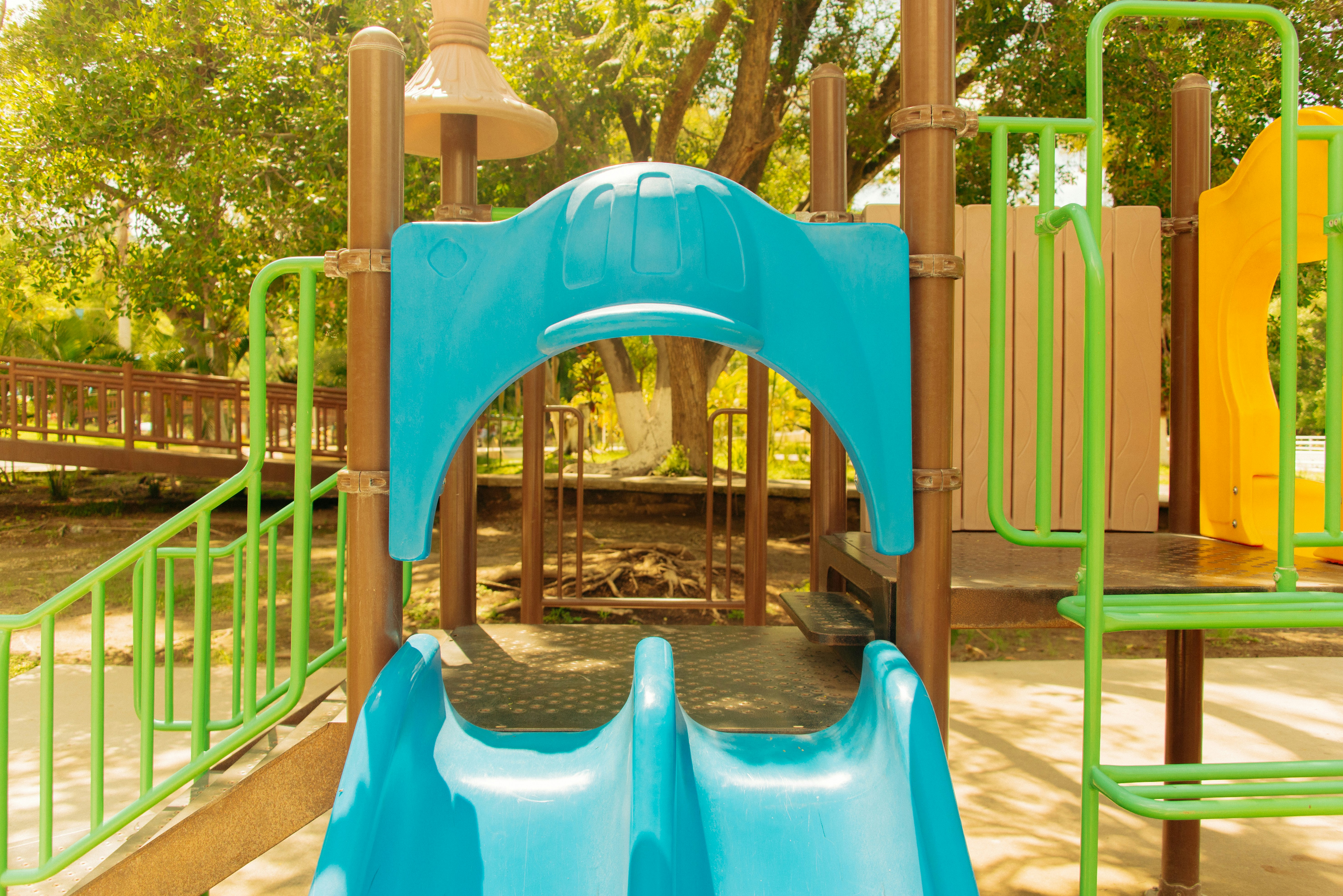 Children's slide at an outdoor playground.