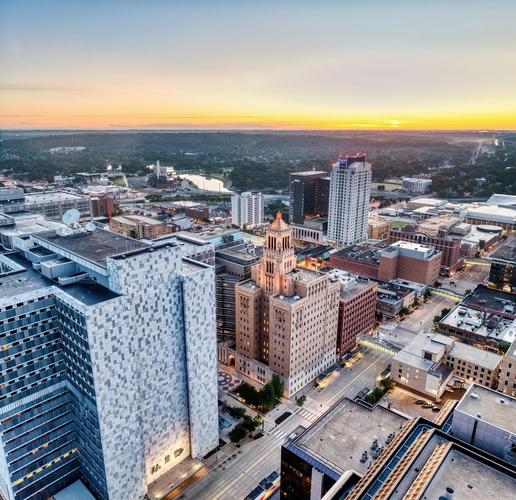 cityscape with high-rise buildings