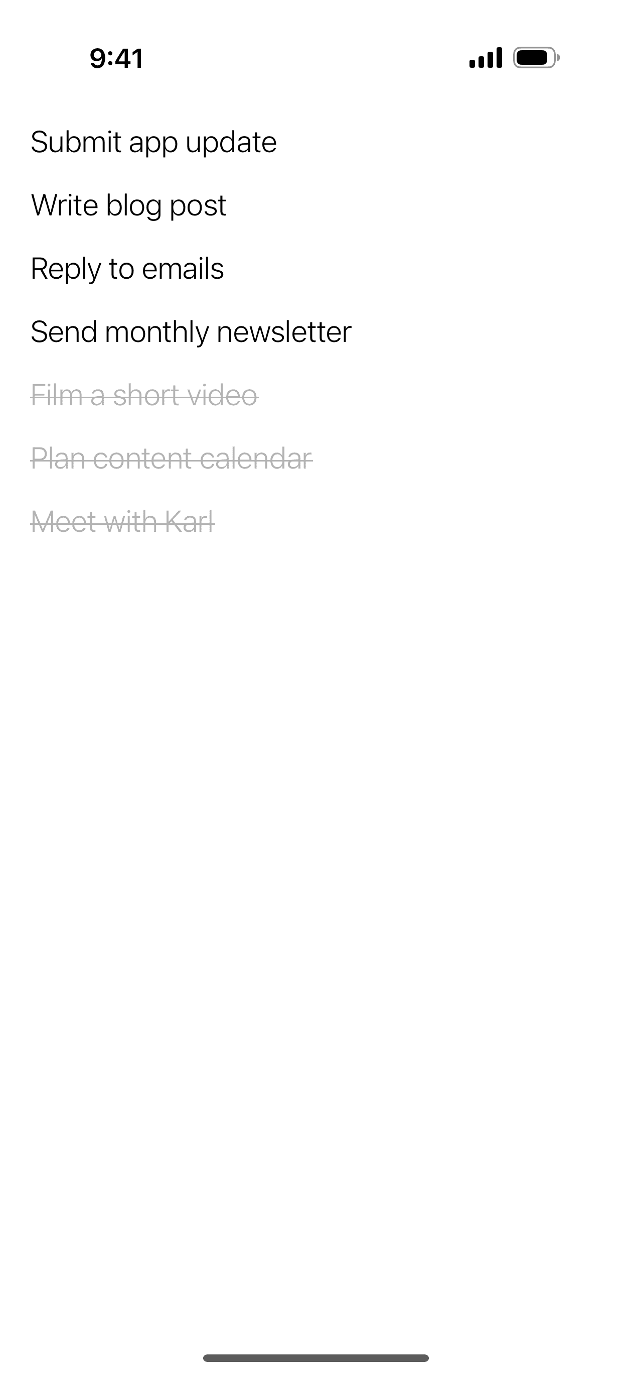 MinimaList app list view