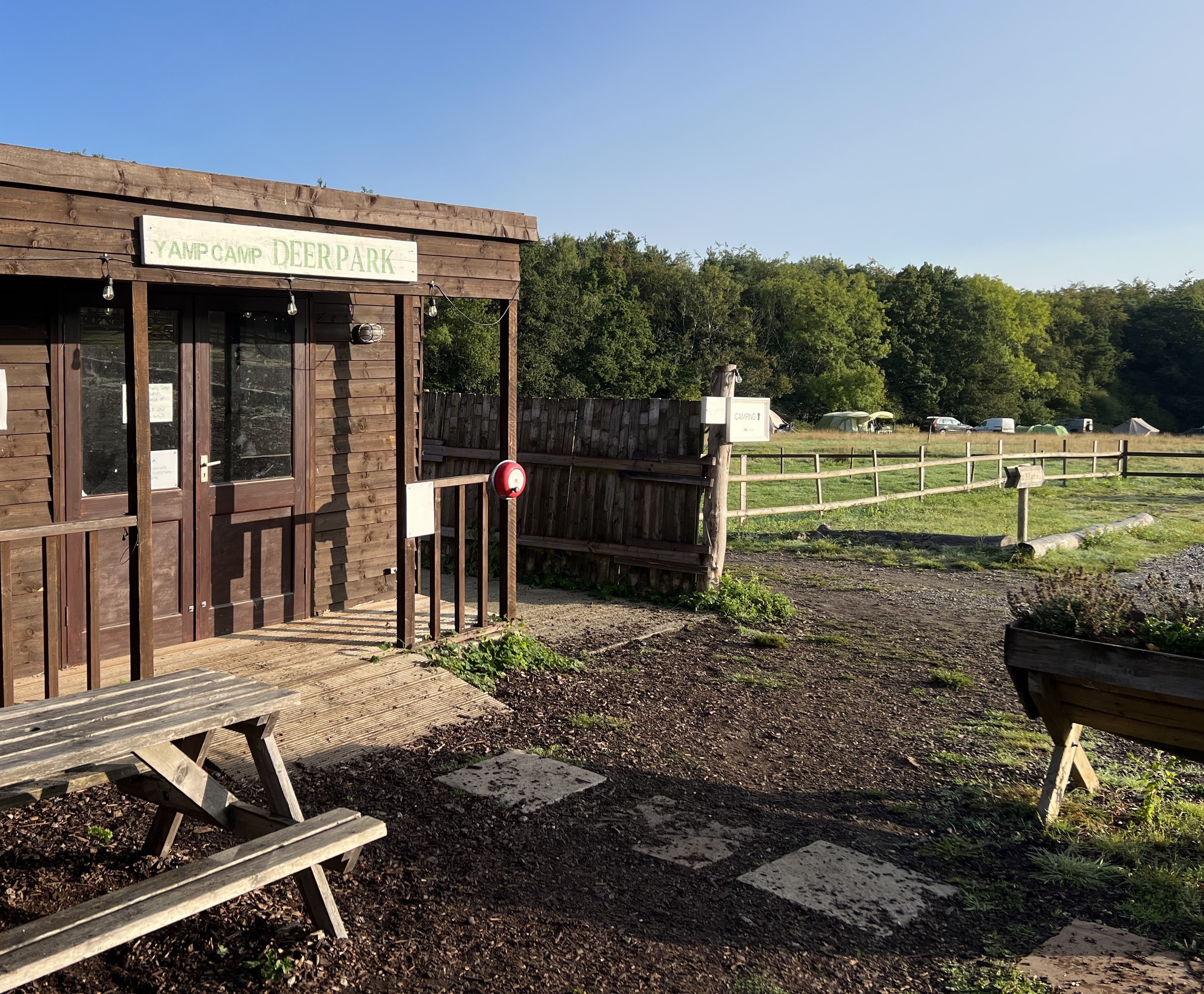 Reception at Deer Park Campsite, Sussex