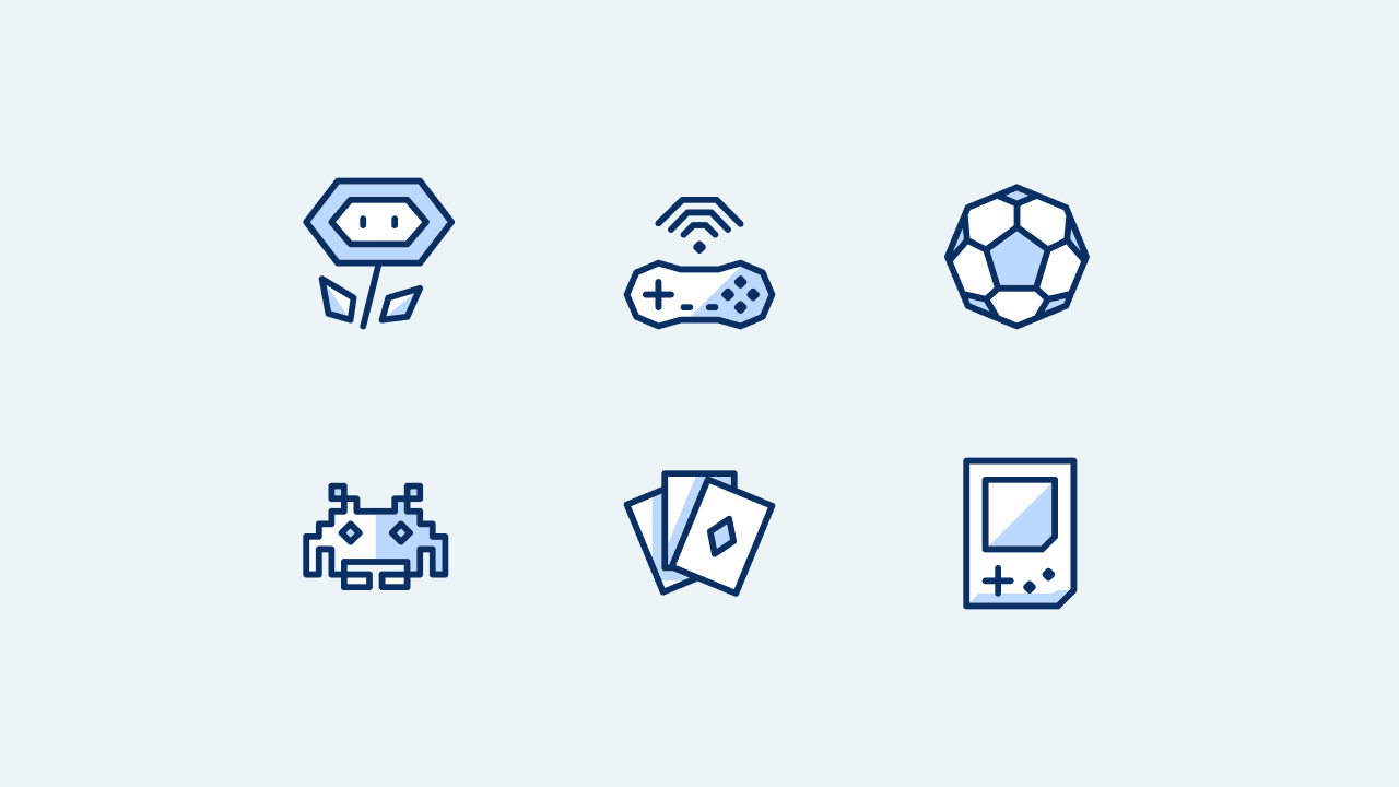 Cyber Solid Gaming Icon Set