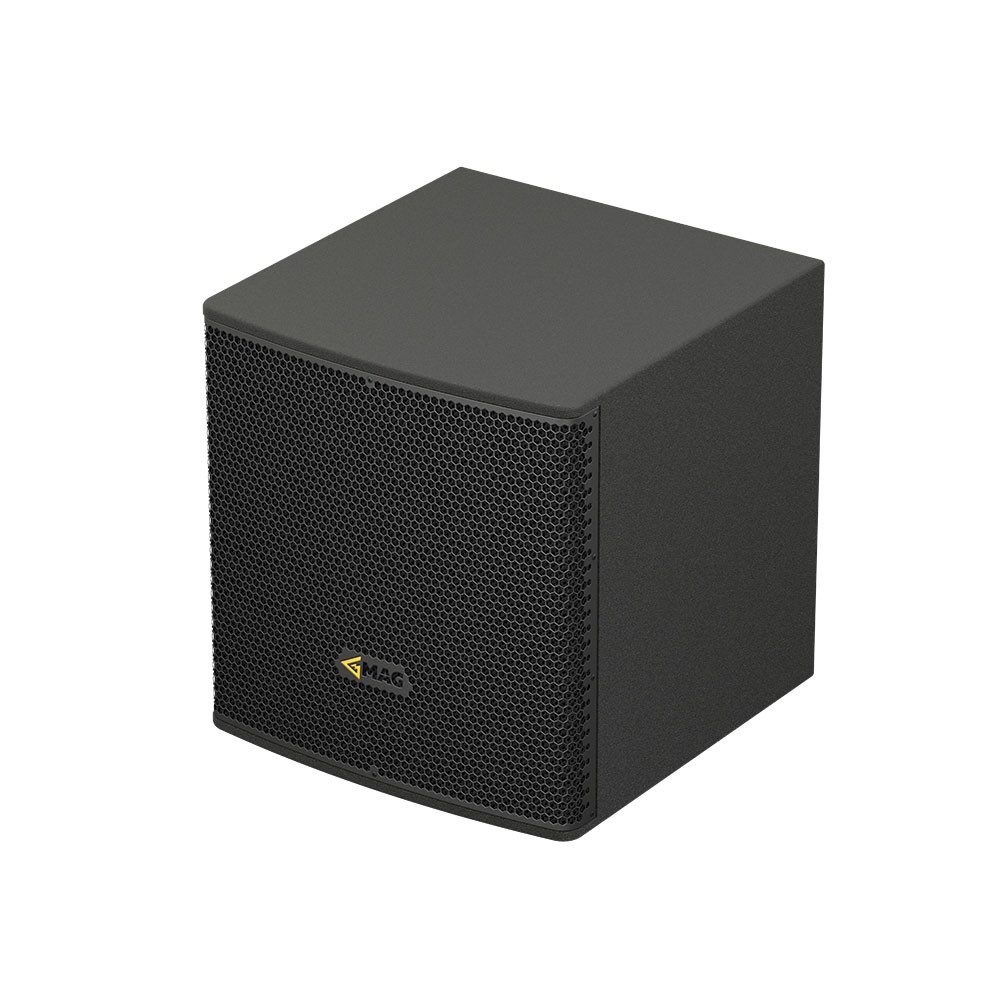 Black speaker with MAG logo