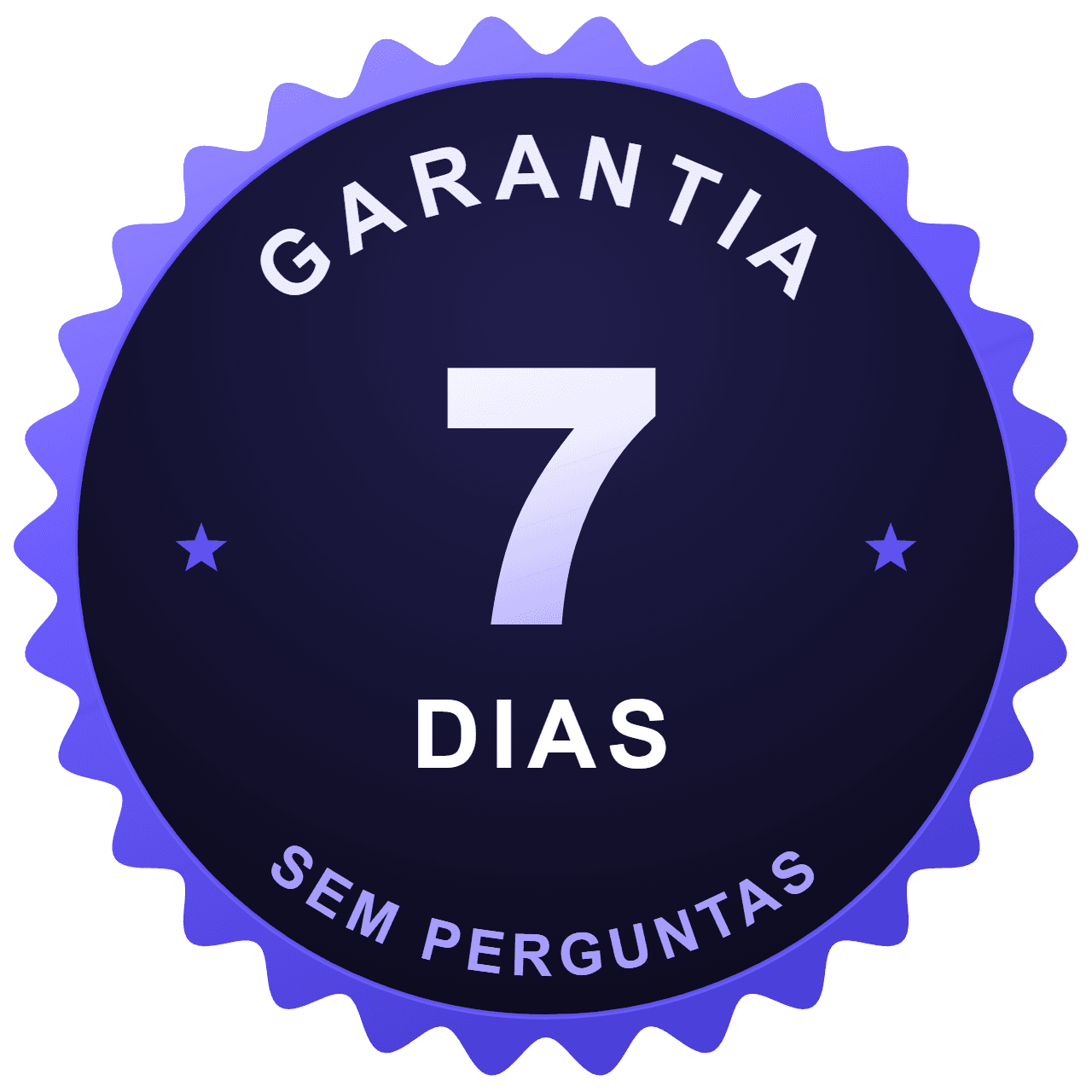 Selo de garantia de 7 dias, sem perguntas