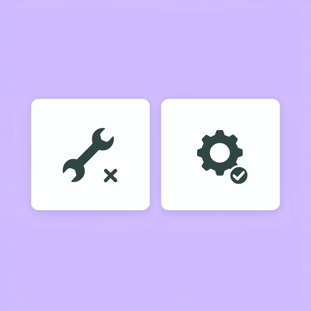  Before and after comparison showing manual processes transformed to automated integration