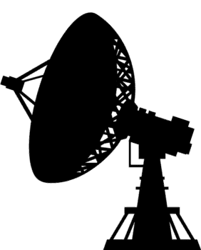 Parabole droite décorative qui capte les ondes projeté par le bouton call to action