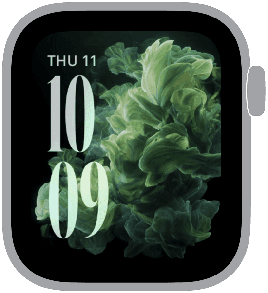 A selection from the Jade Atmos Apple Watch face collection