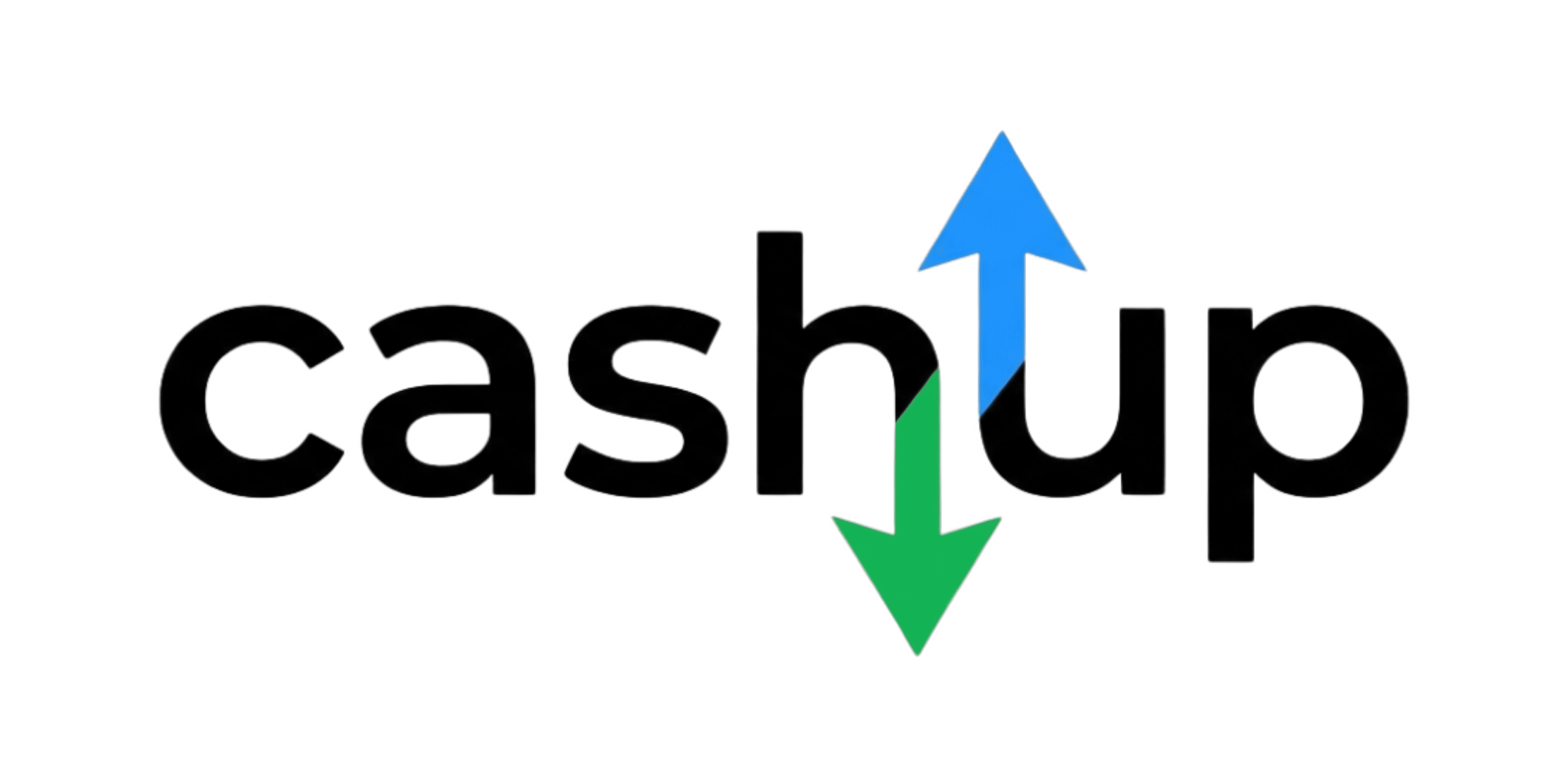 CashUp Logo that is blue with the s being a $ and an arrow below it indicating a fash cashup process.