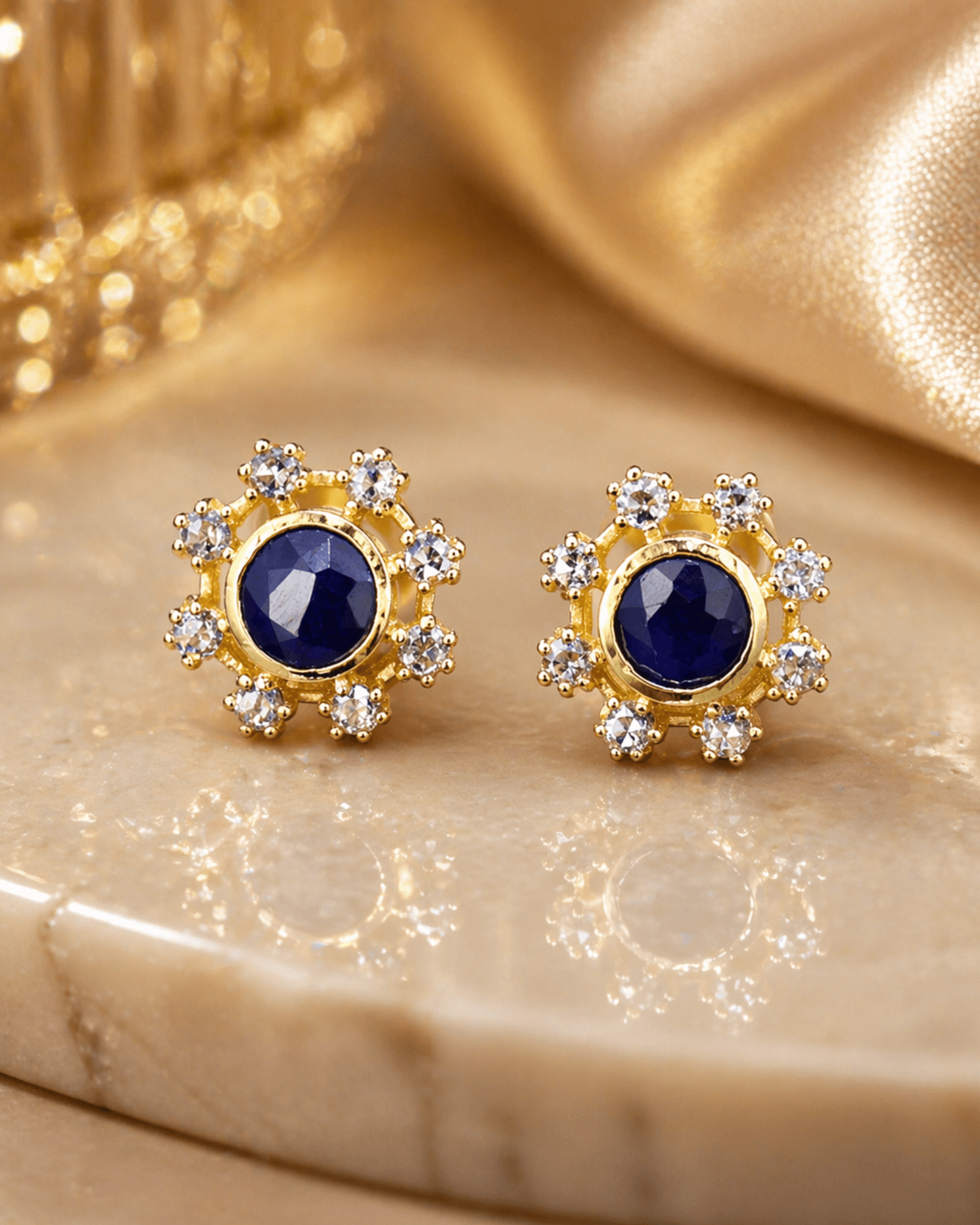 Donna sapphire uncut diamond earrings