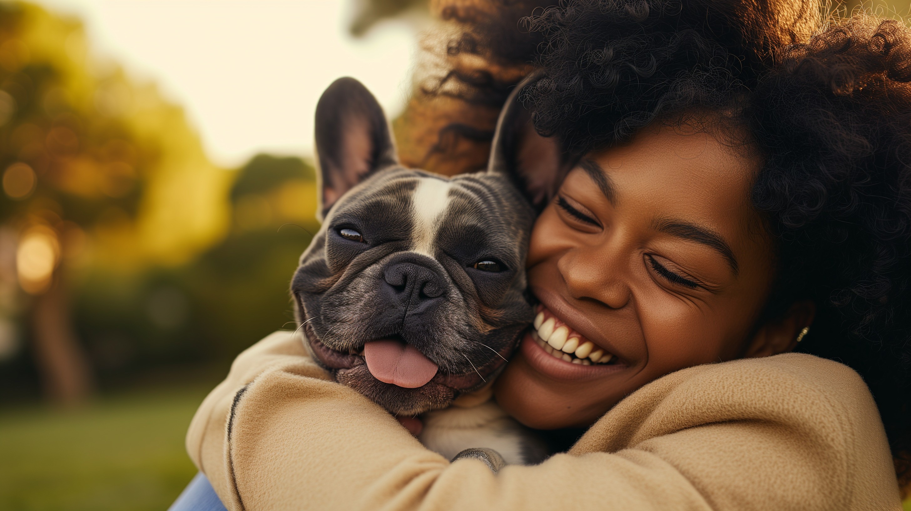 A happy customer of Clearwater French Bulldogs with her new French Bulldog