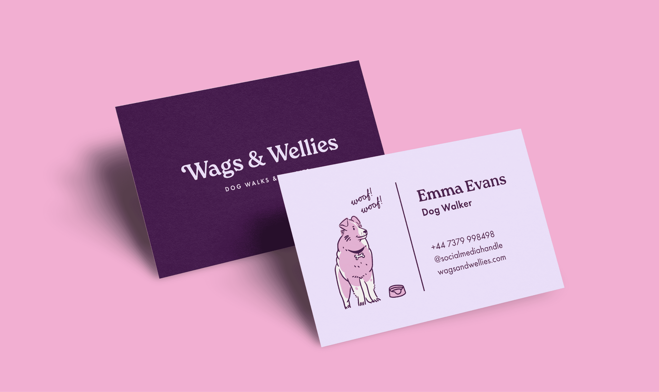 Wags & Wellies business cards