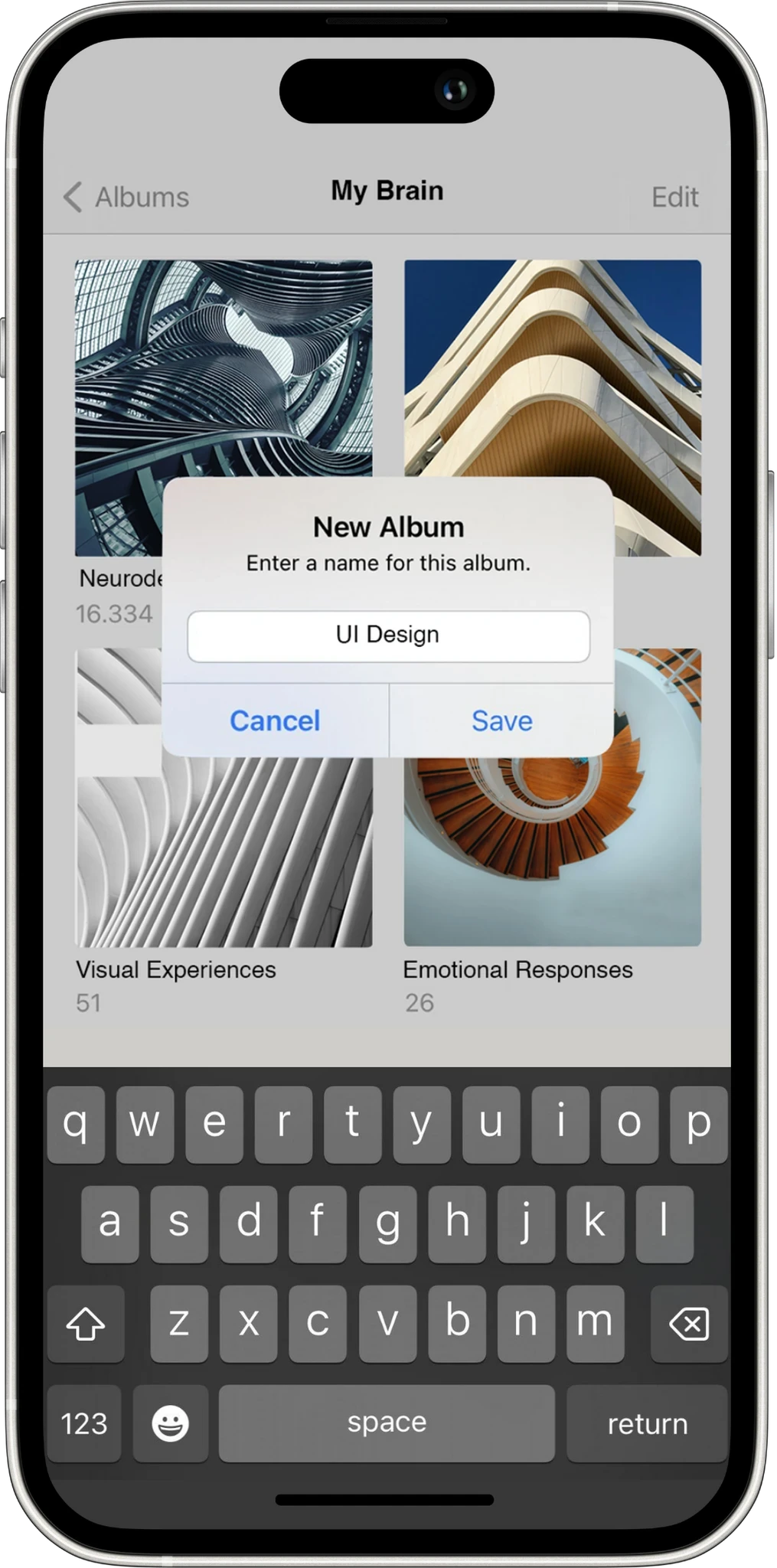 A mobile phone screen displaying a photo gallery with a prompt for sharing or editing images.