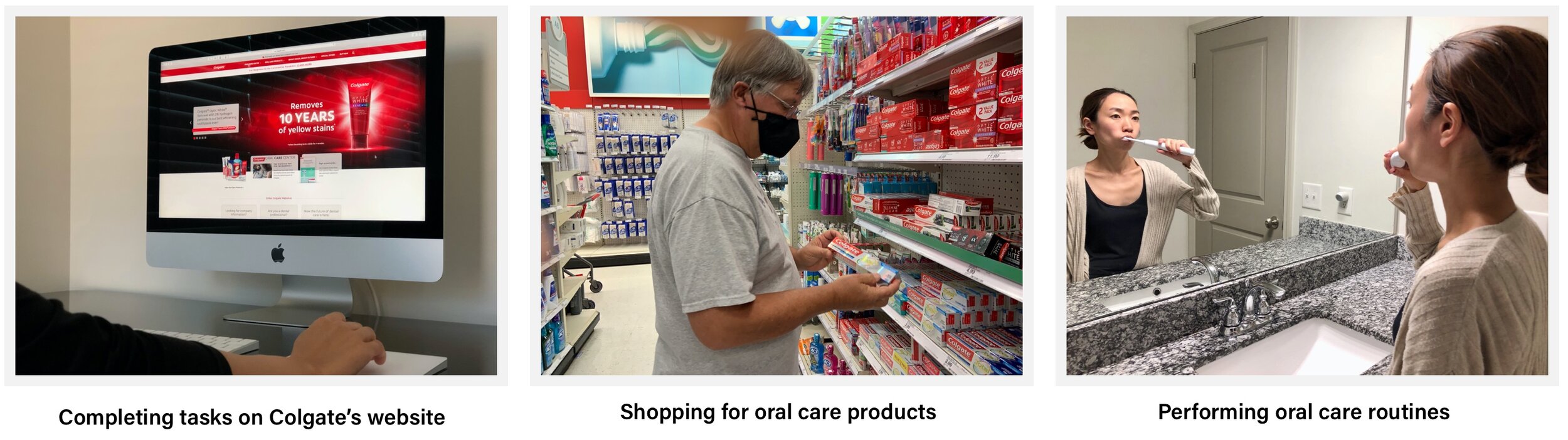 Five representative-user site visits for the Colgate redesign