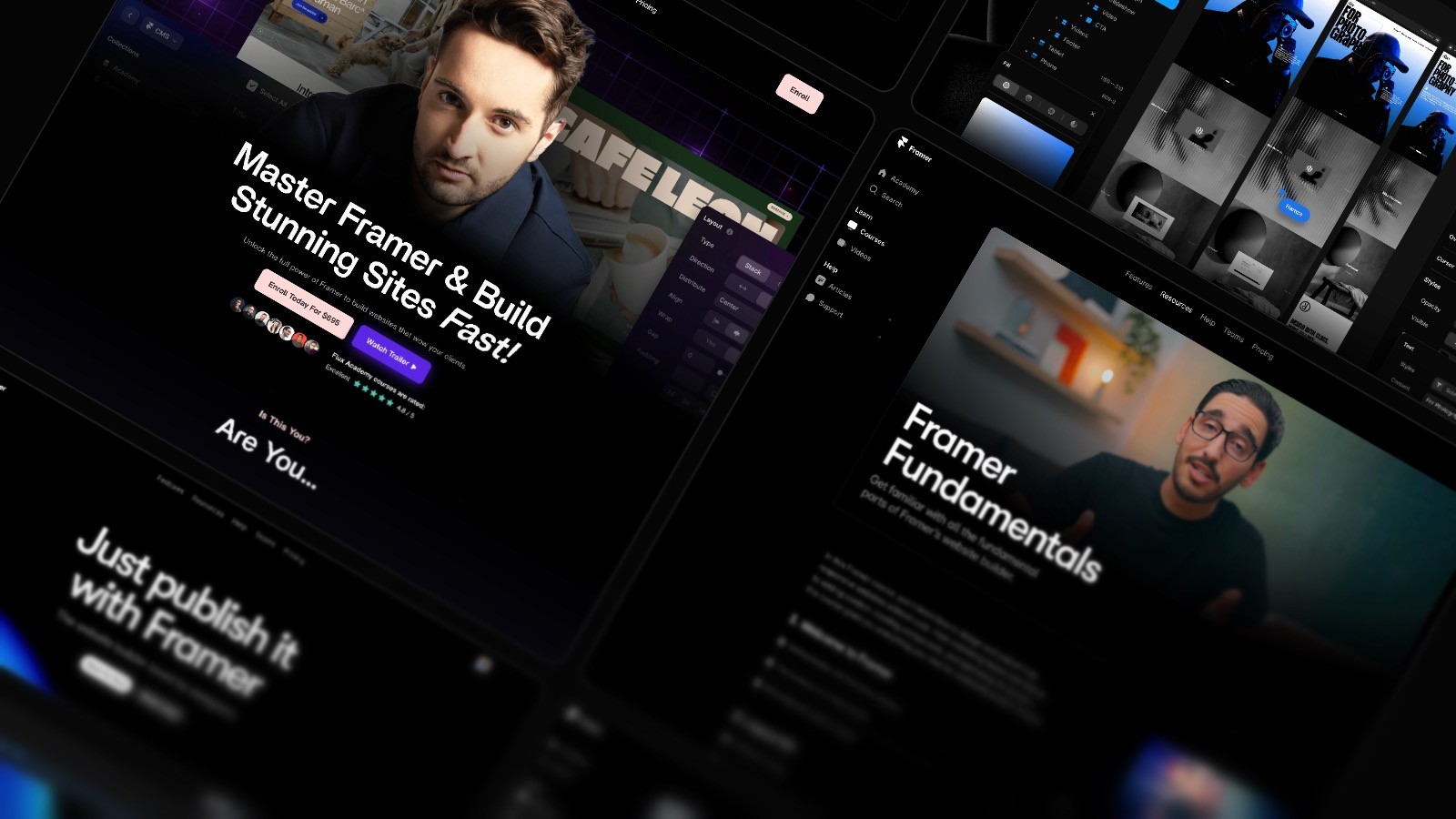 Framer logo and Wordpress logo