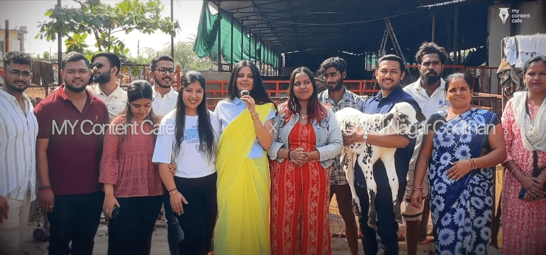 Team collaborating with local community at Gokul Nagar Gothan, supporting livestock care initiatives