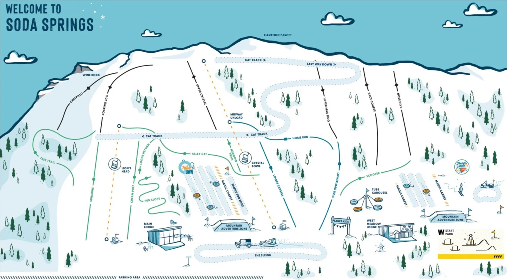 Soda Springs Ski Resort Trail Map