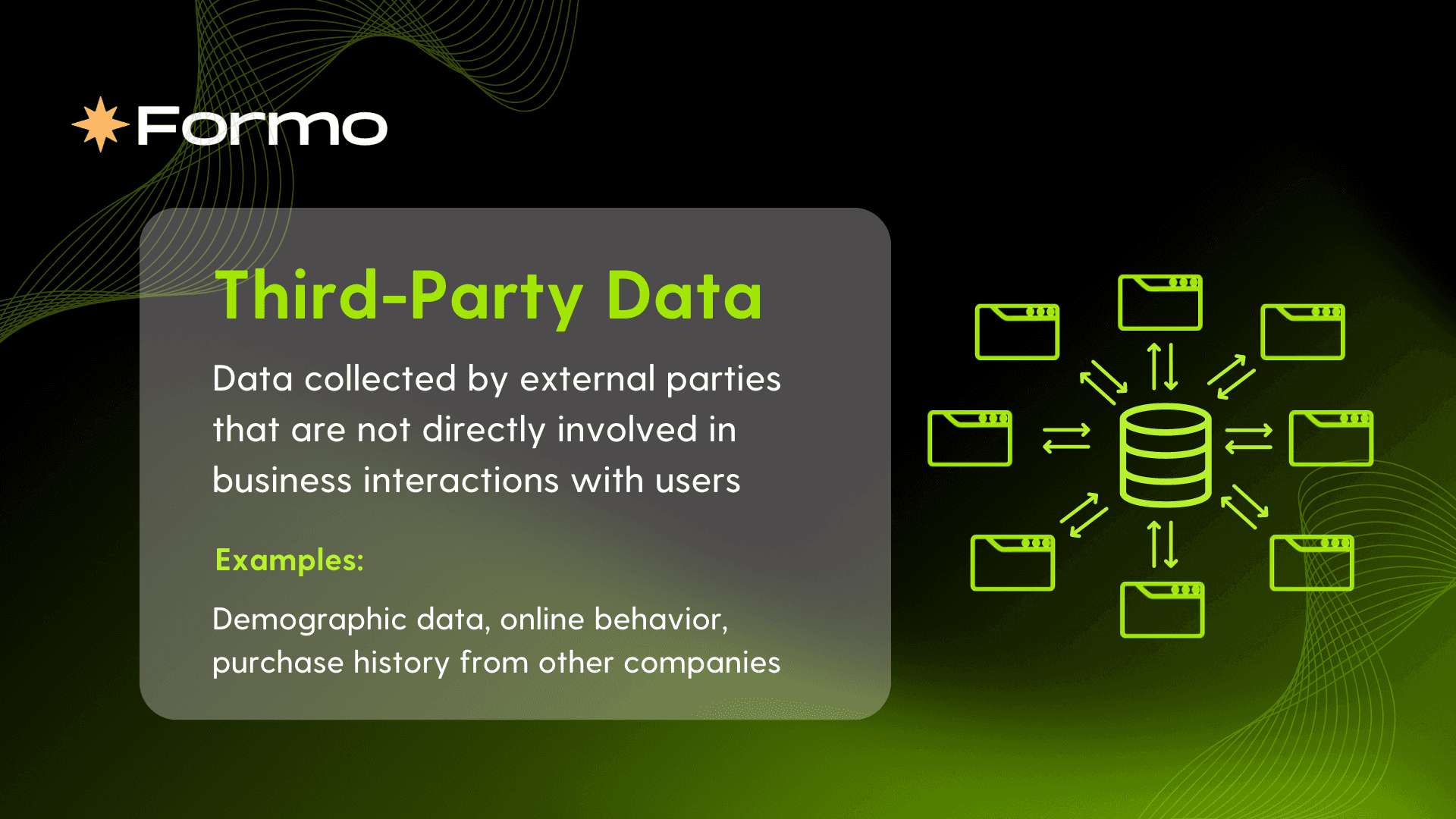 Third-party Data is information collected and provided by external sources about individuals with whom they have no direct relationship