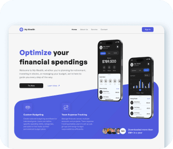 Finance tracking app in light and dark modes on two smartphones.