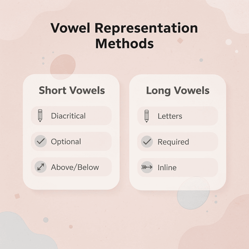  Comparison of short vowels using diacritical marks versus long vowels using letter combinations