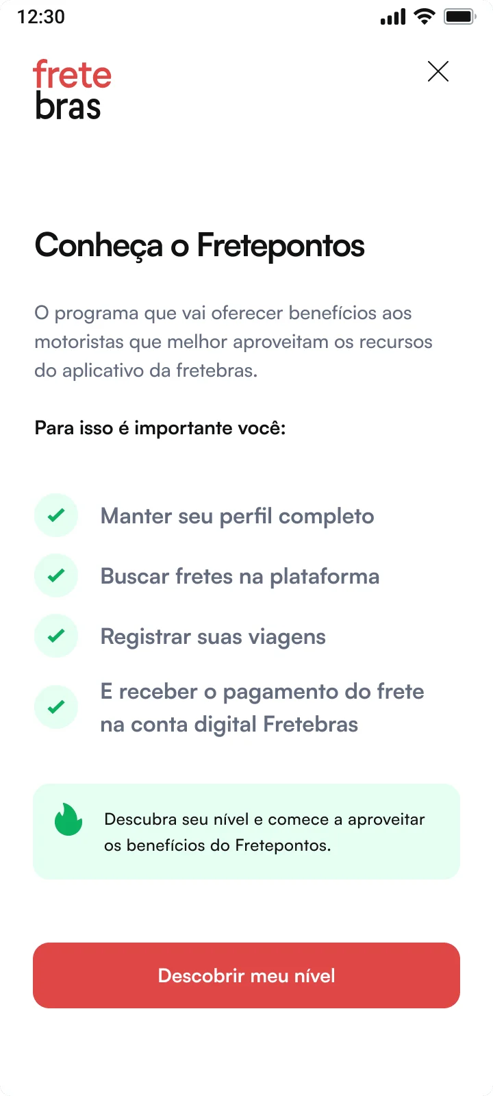 Conheça o Fretepontos, com as tarefas para subir de nível