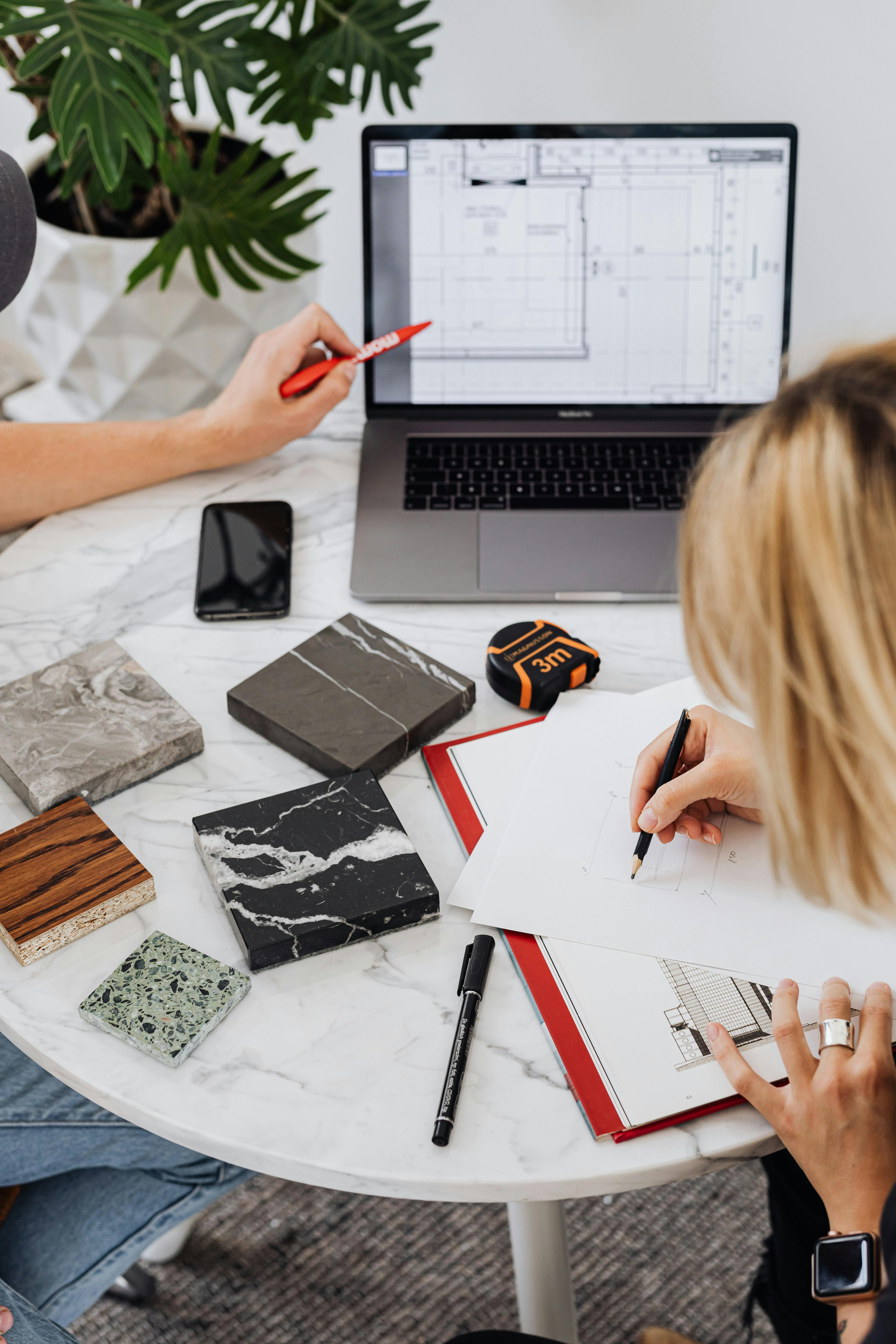 Interior designer working with a client