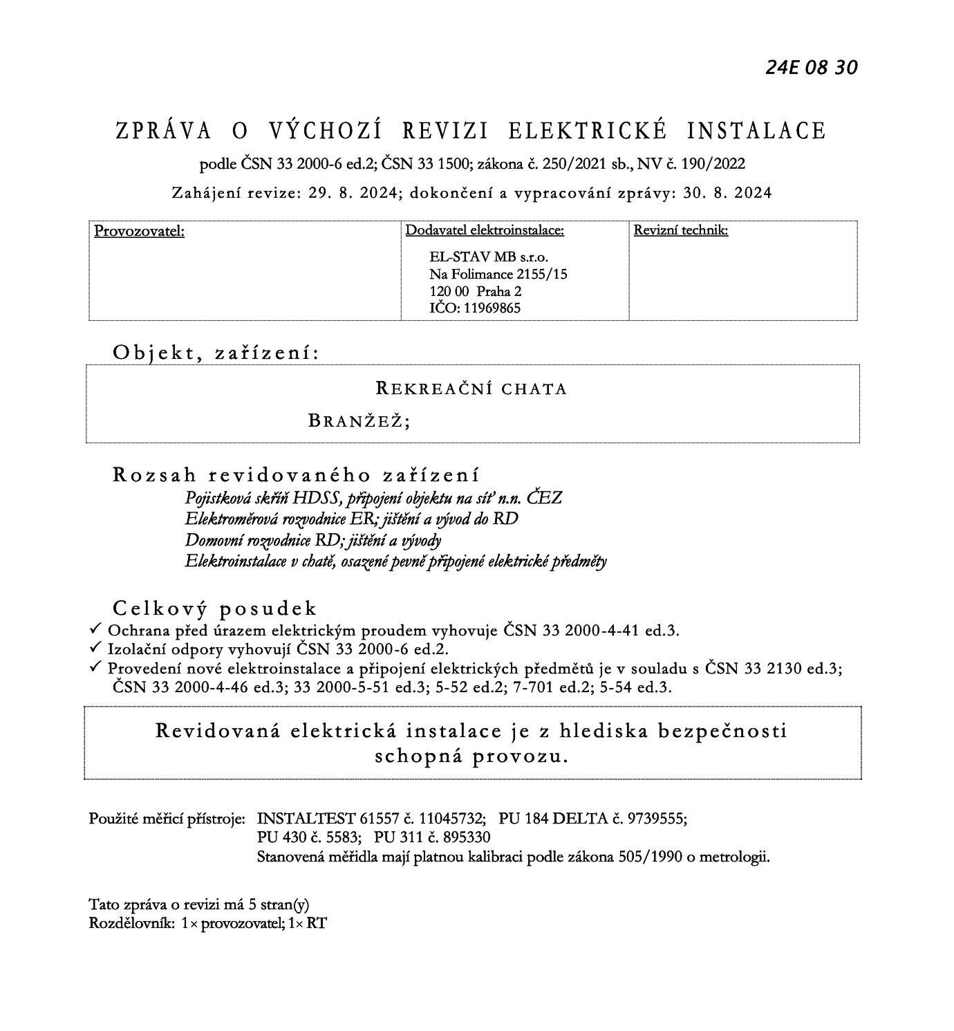 Revize elektroinstalace