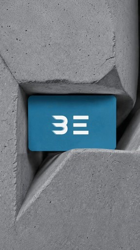 Byndex logo card set in concrete
