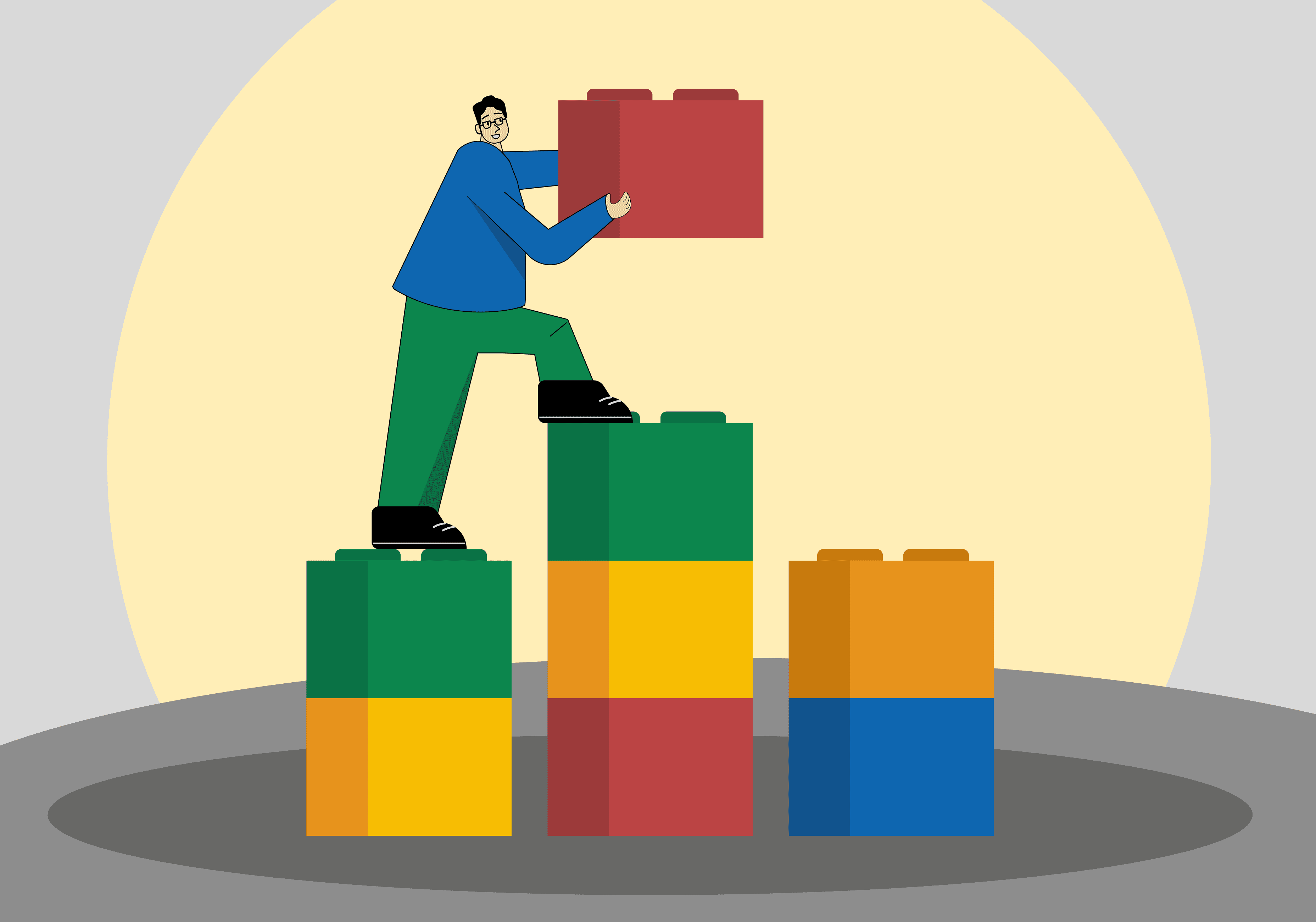 Illustration representing a mid sized company B2B marketing approach, focusing on structured growth and scaling execution.