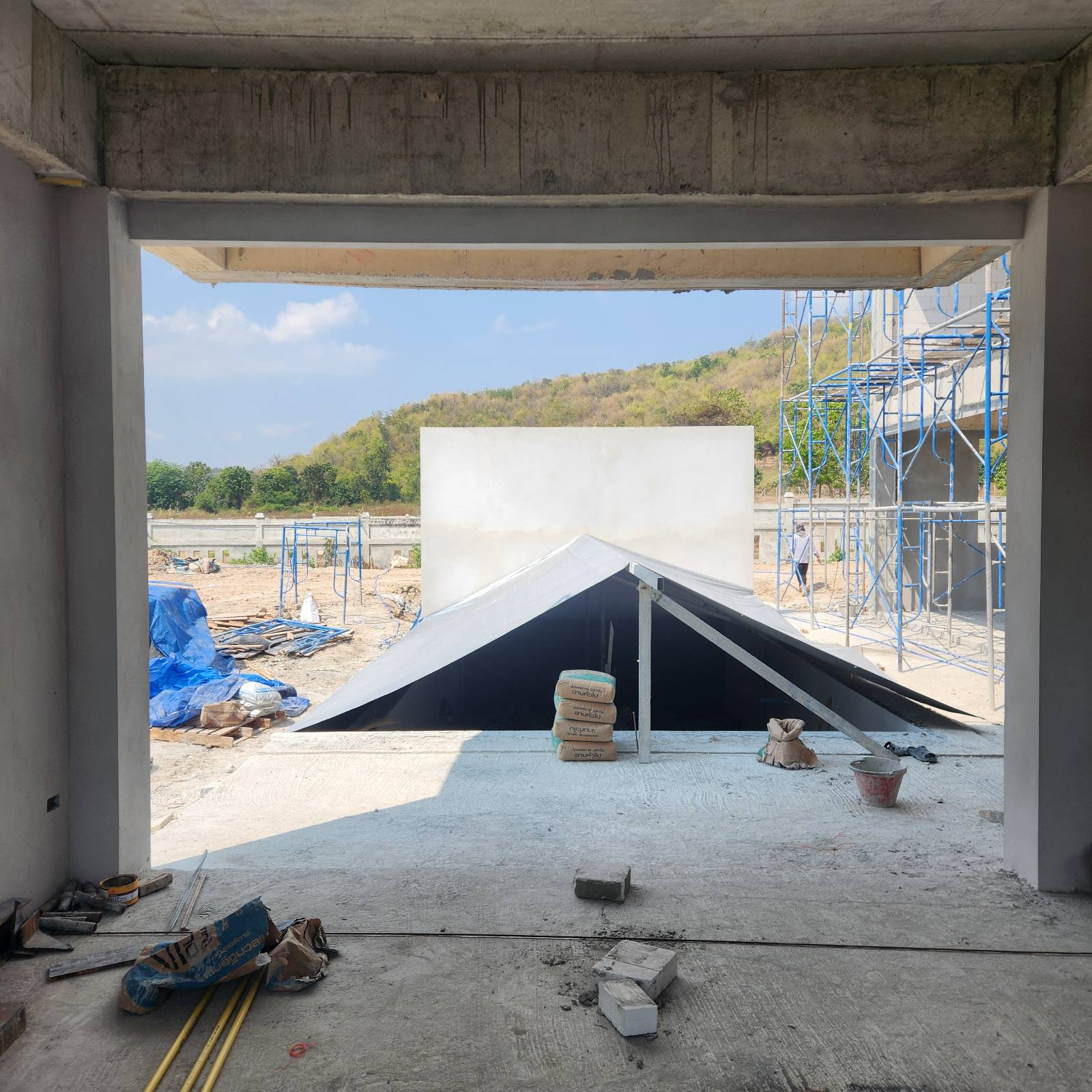 View through the ground floor opening