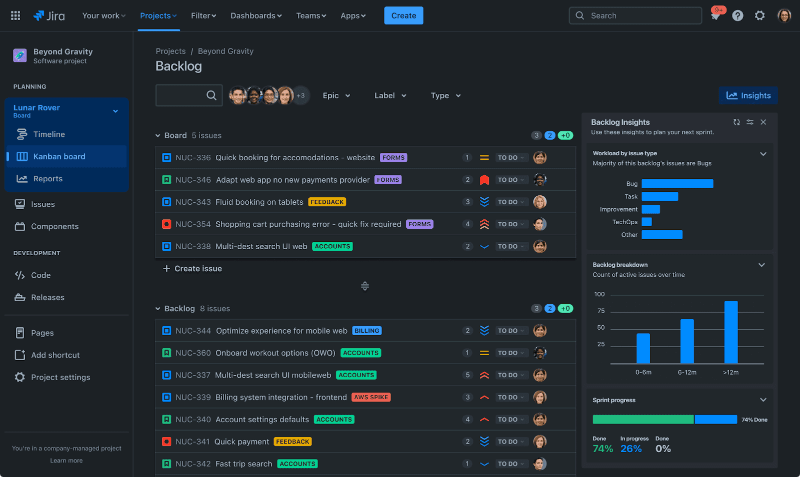  An image of Jira’s interface