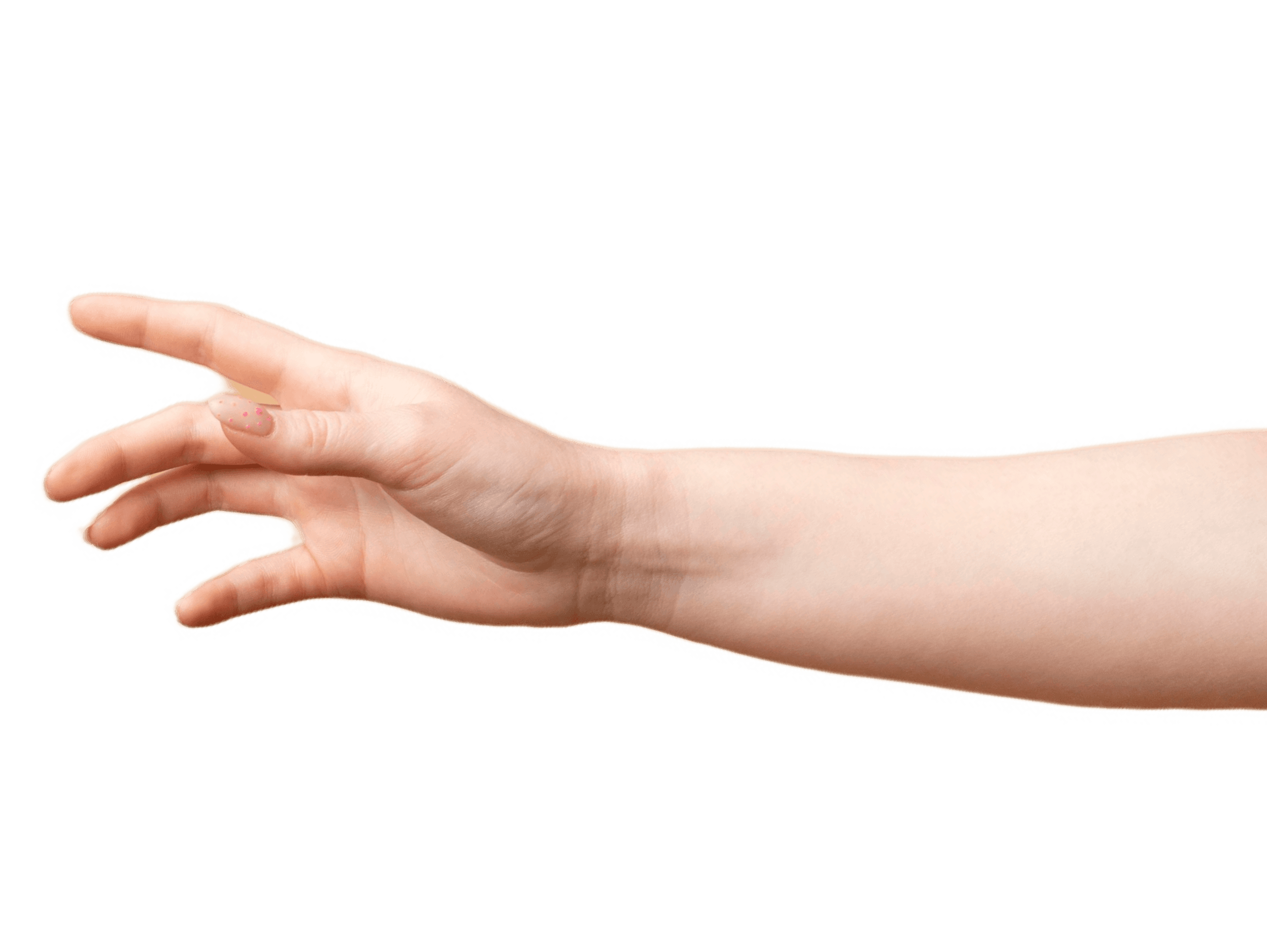 streached hand to touch the record