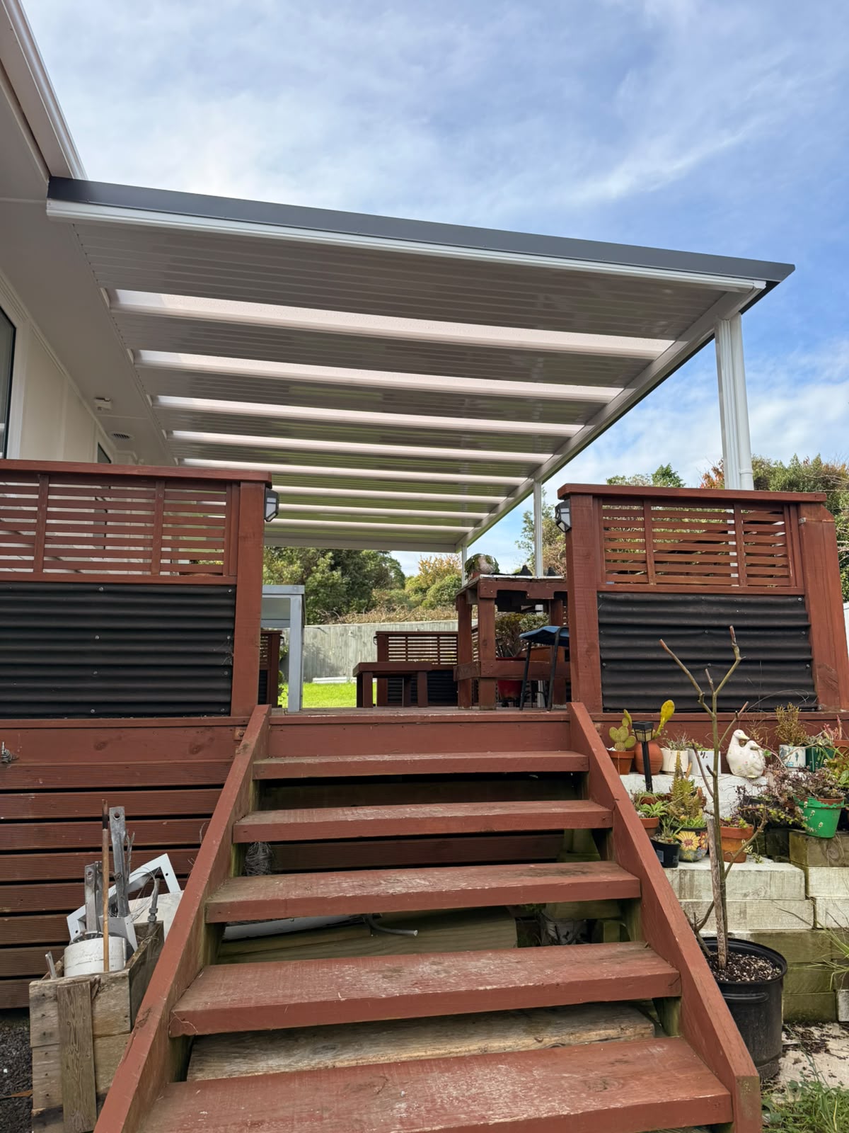 Outback Flat roof on decking