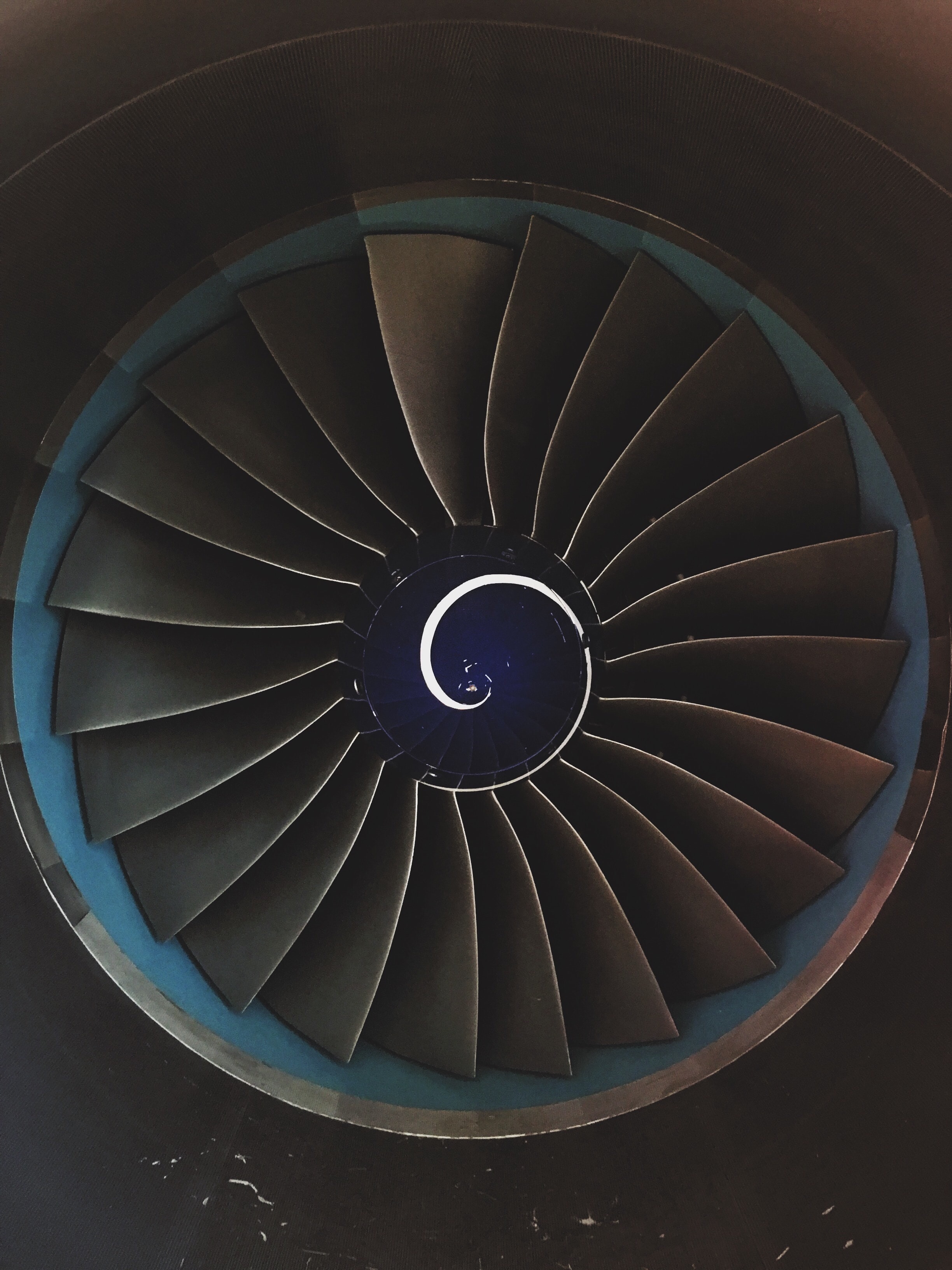 mechanical turbine viewed from above