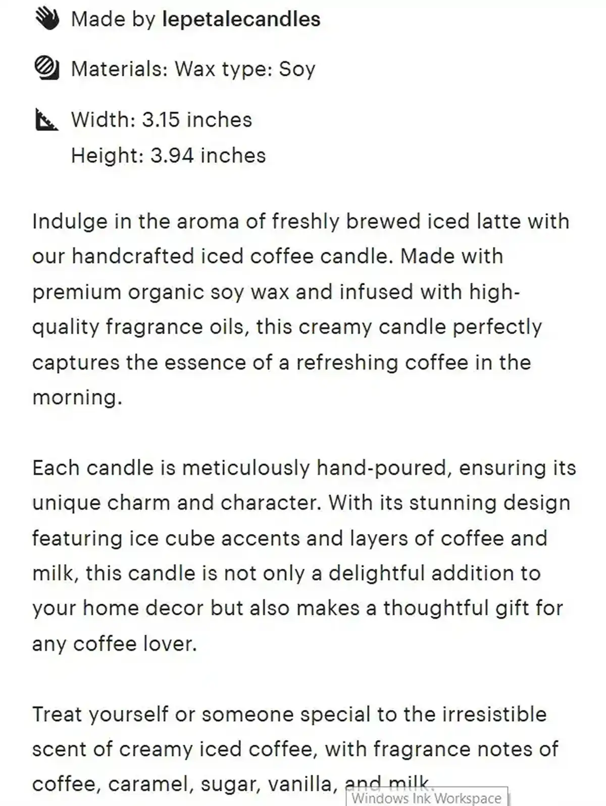 Etsy Product Description