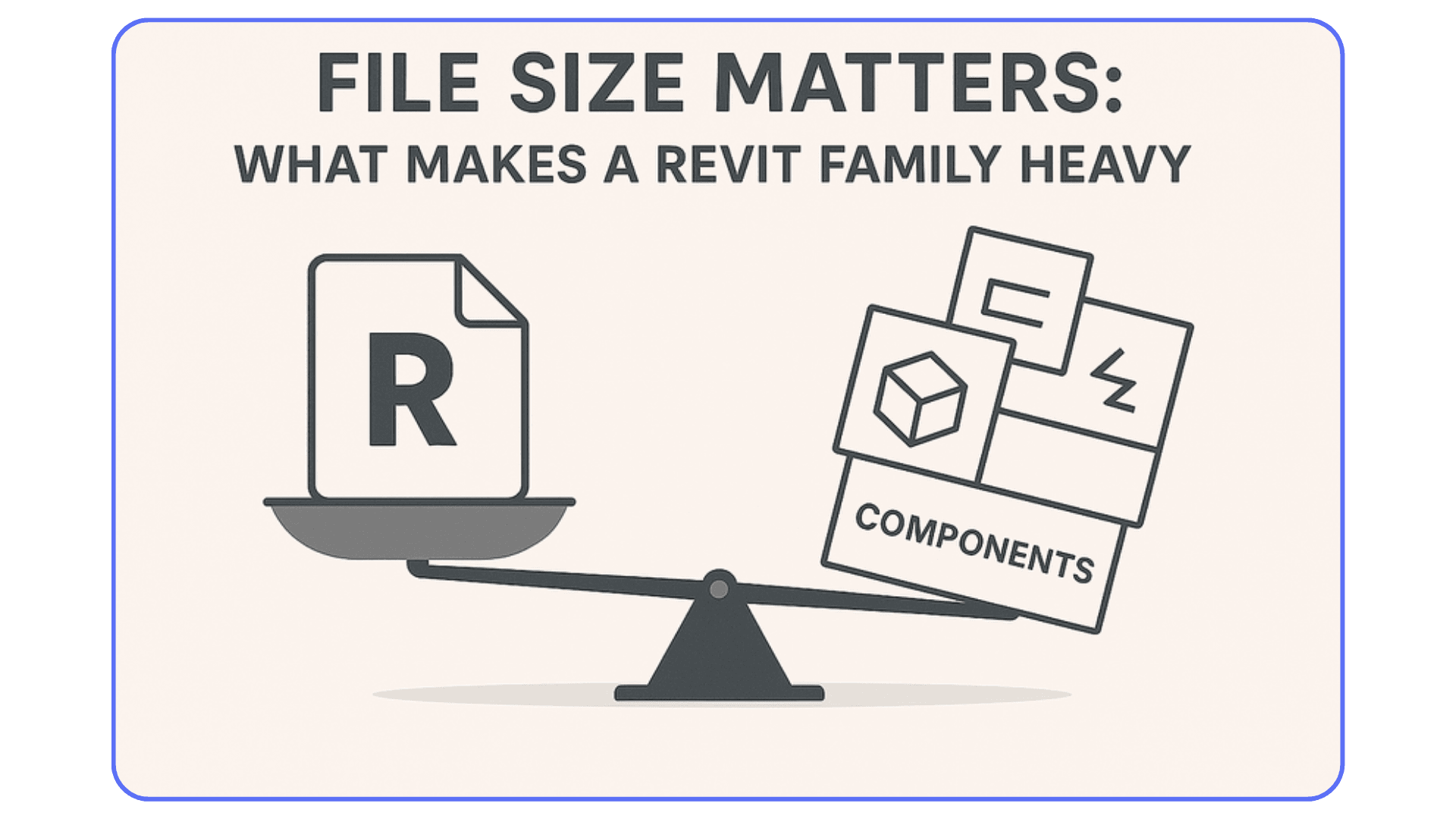 Illustration explaining how heavy Revit families increase file size and slow down performance
