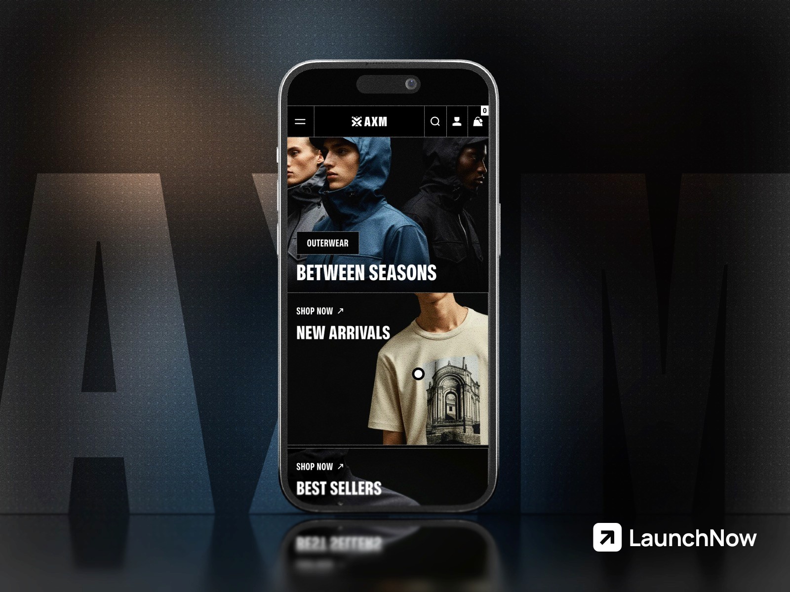 Axiom premium ecommerce Framer template mobile responsive design on phone