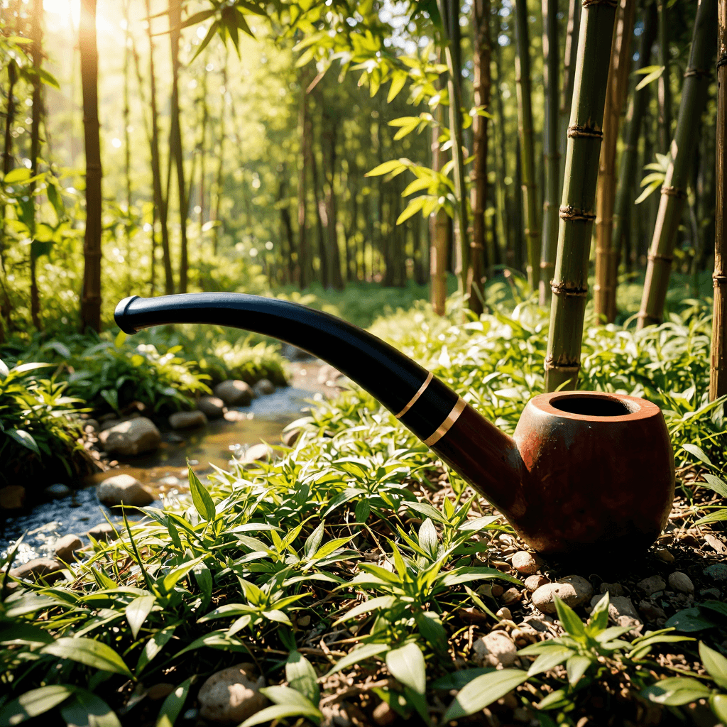 product photography of bamboo pipe