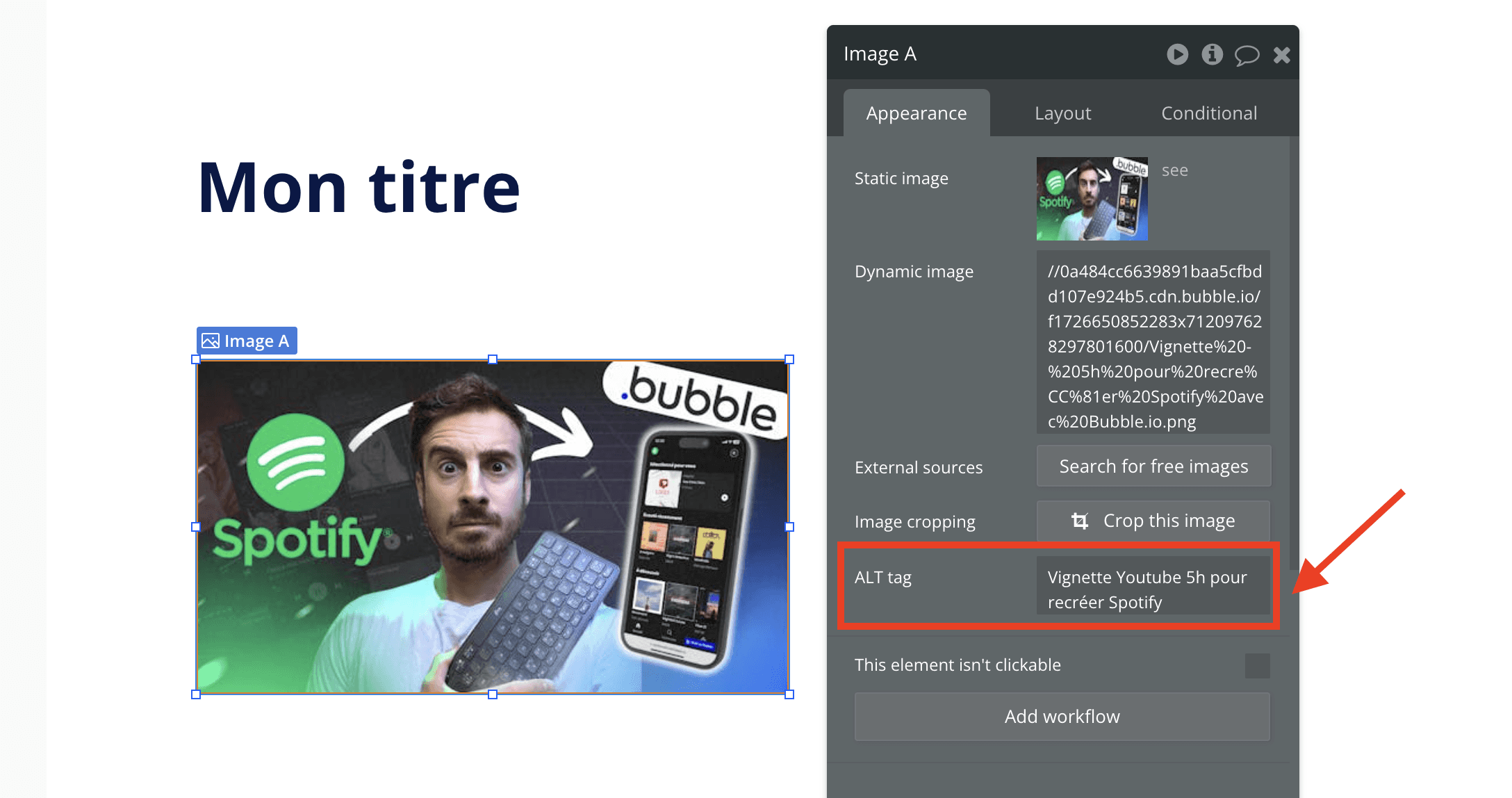 Alt tag sur image Bubble
